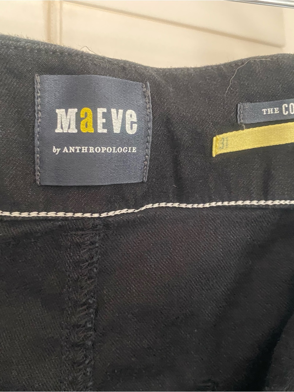 Anthropologie Black Straight-Leg linen Maeve pants - Picture 2 of 3